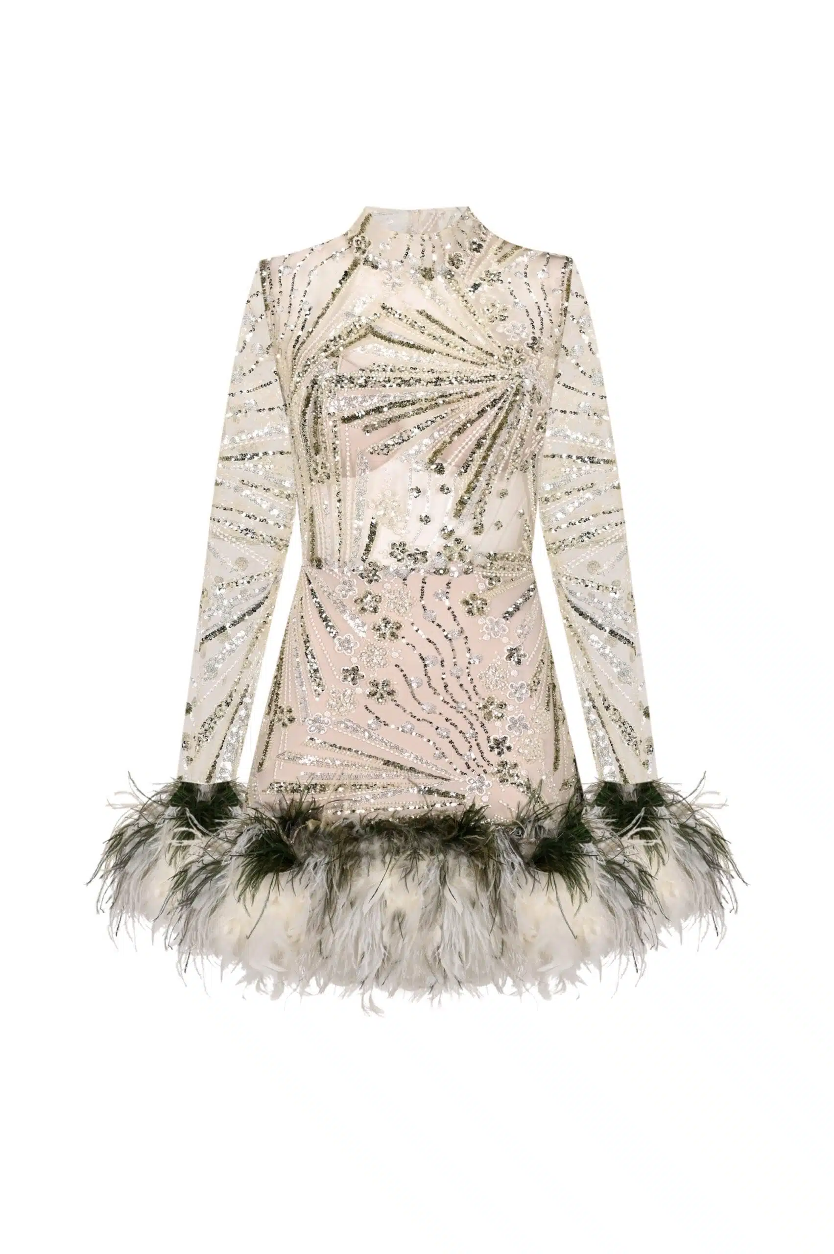 Giz Tüylü Mini Elbise - Görsel 3