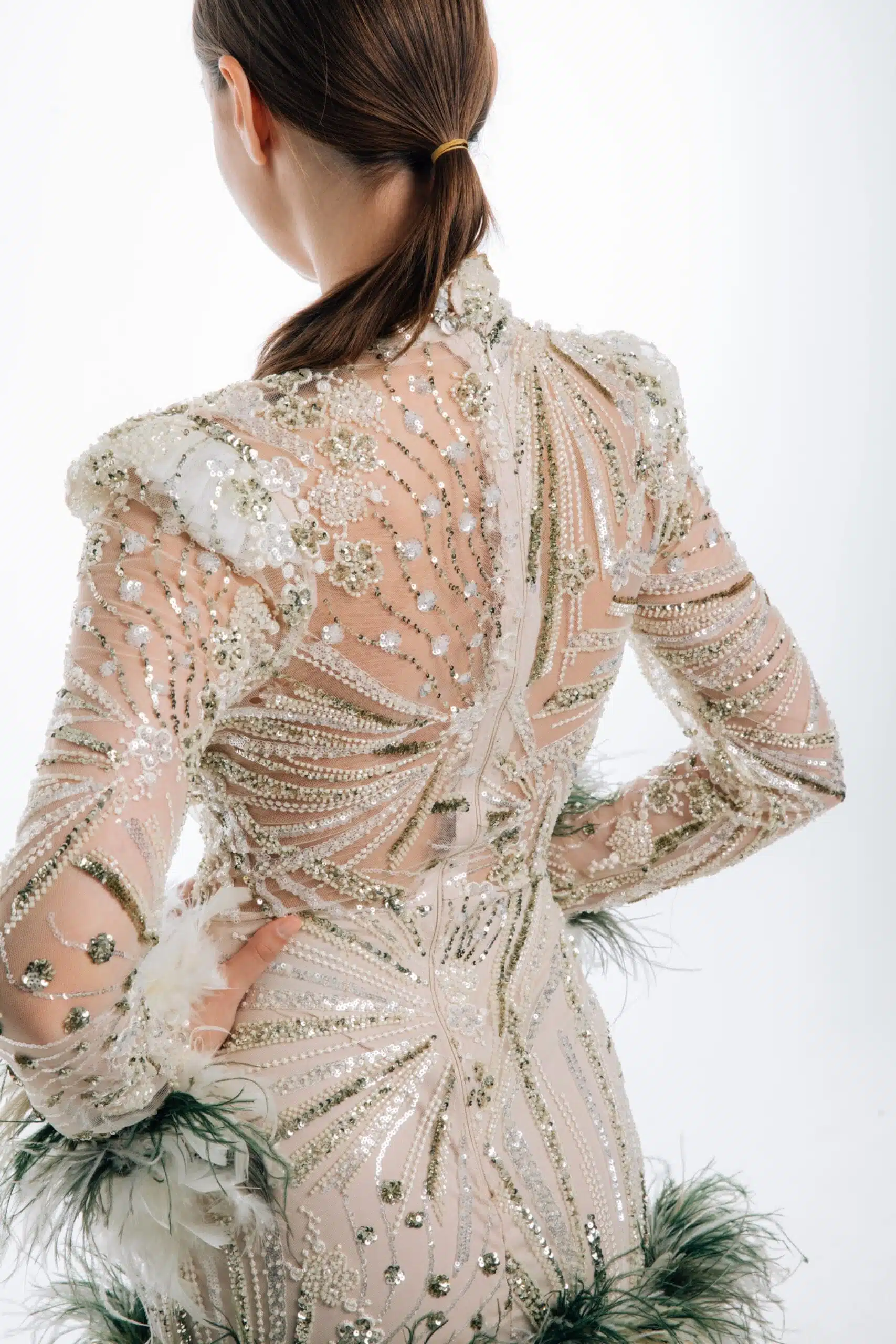 Giz Tüylü Mini Elbise - Görsel 6