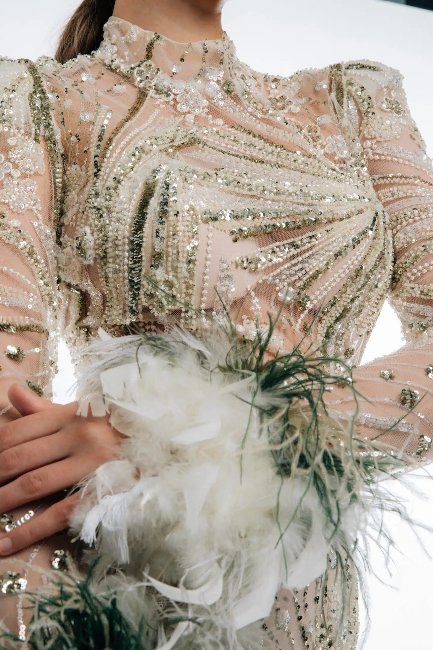 Giz Tüylü Mini Elbise - Görsel 5